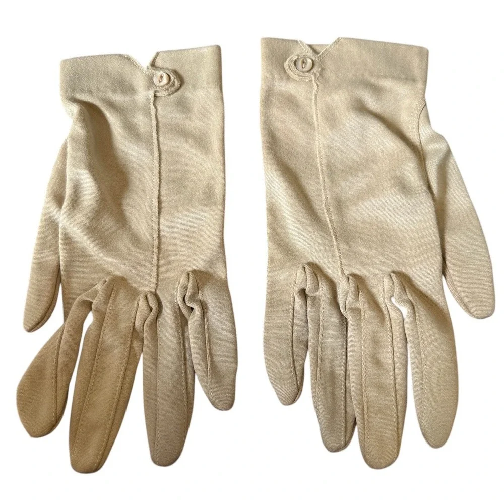 Vintage Gloves Beige Tea Party Easter Size XS Small